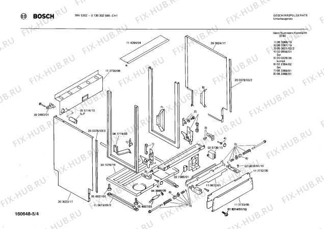 Взрыв-схема посудомоечной машины Bosch 0730302586 SMI5302 - Схема узла 04
