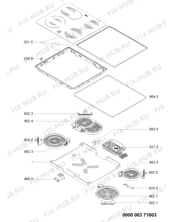 Схема №1 HOB 602 AL N 301.098.95 с изображением Тэн для плиты (духовки) Whirlpool 480121101521