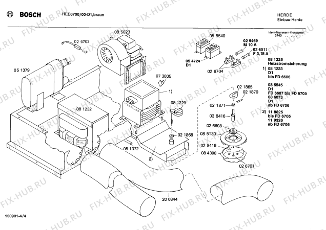 Взрыв-схема плиты (духовки) Bosch HEE6700 - Схема узла 04