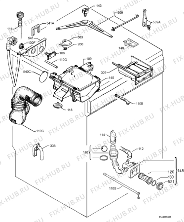 Взрыв-схема стиральной машины Electrolux EWF861 - Схема узла Hydraulic System 272