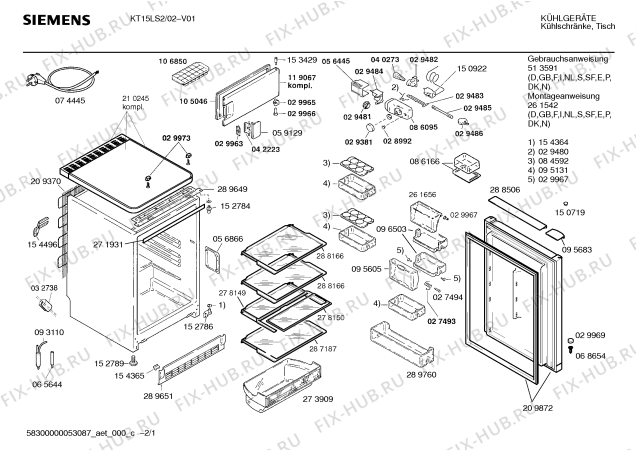 Схема №2 KICKB14 IK328.43Z с изображением Контейнер для холодильника Siemens 00096503