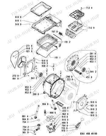 Взрыв-схема стиральной машины Whirlpool AWT 4080 - Схема узла