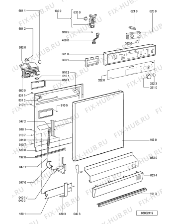 Схема №2 GSF 1581 WS с изображением Обшивка для посудомоечной машины Whirlpool 481245372092