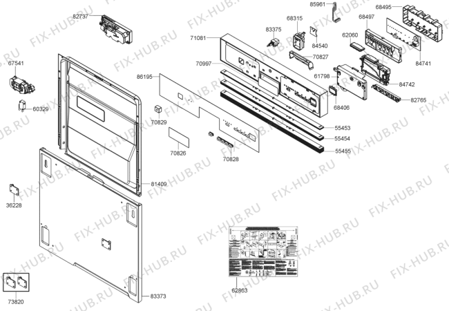 Взрыв-схема посудомоечной машины Gorenje GI64324W (275584, PMS60I) - Схема узла 02