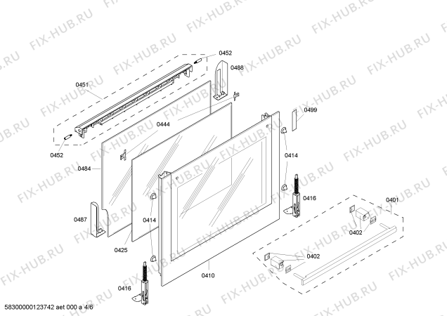 Взрыв-схема плиты (духовки) Bosch HBN330551A - Схема узла 04