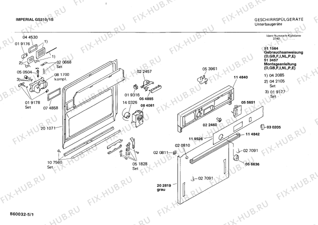 Схема №4 GS210 GS210/1W с изображением Переключатель для посудомоечной машины Bosch 00056636