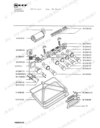 Взрыв-схема плиты (духовки) Neff 195304671 1077.21LD-7 - Схема узла 05