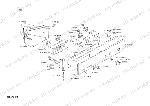 Взрыв-схема плиты (духовки) Siemens HB6021 - Схема узла 03
