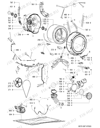 Схема №1 087 WT/CR с изображением Обшивка для стиралки Whirlpool 481245217622