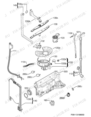 Схема №4 F55510VI0 с изображением Микромодуль для посудомойки Aeg 973911536057012