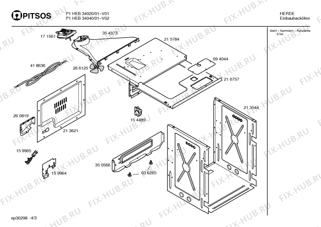 Схема №2 P1HEB34020 с изображением Ручка управления духовкой для духового шкафа Bosch 00418632