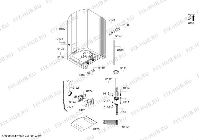 Схема №1 7736504776 TR5500T 30 EB с изображением Панель управления для водонагревателя Siemens 00631225