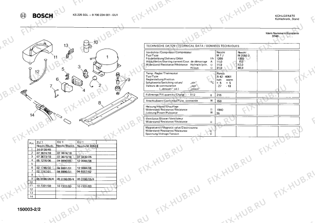 Взрыв-схема холодильника Bosch 0700224001 KS225SGL - Схема узла 02