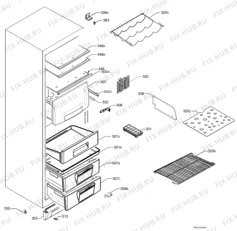 Взрыв-схема холодильника Aeg Electrolux S75340KG5 - Схема узла Housing 001