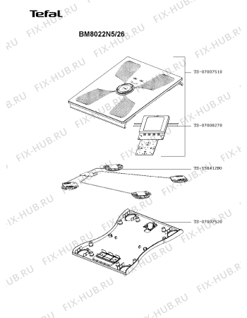 Схема №1 BM8022F0/26 с изображением Экран для напольных и кухонных весов Tefal TS-150412BO