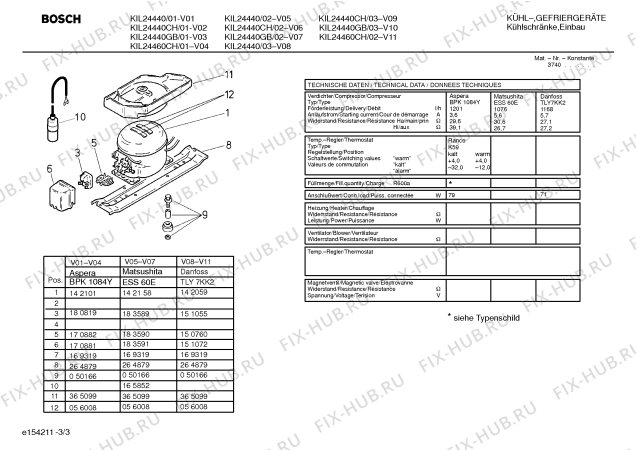 Взрыв-схема холодильника Bosch KIL24440GB - Схема узла 03