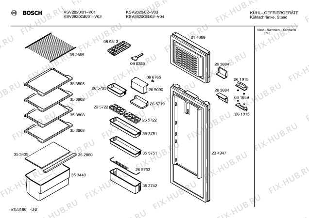 Схема №2 KSV2821GB с изображением Инструкция по эксплуатации для холодильника Bosch 00523034