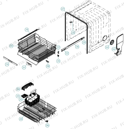 Взрыв-схема посудомоечной машины Gorenje D5122 XL DK   -White Bi Soft (900001373, DW70.1) - Схема узла 02