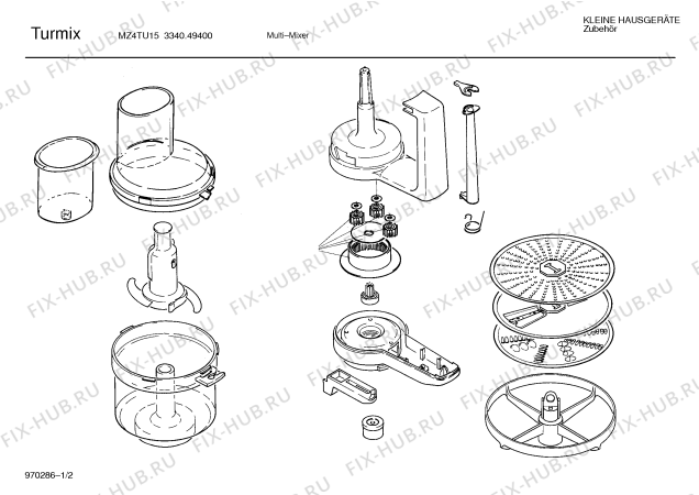 Взрыв-схема кухонного комбайна Turmix MZ4TU15 - Схема узла 02
