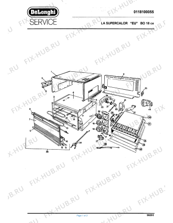 Схема №1 BO 18 с изображением Терморегулятор для электропечи DELONGHI 592971