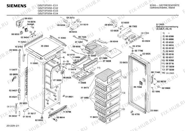Схема №1 GS27UF0 с изображением Панель для холодильника Siemens 00273228