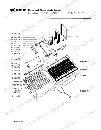 Взрыв-схема плиты (духовки) Neff 195303143 1344.81NOCSM - Схема узла 06