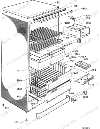 Взрыв-схема холодильника Zanussi DF62/21FF - Схема узла Housing 001