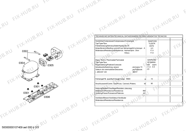 Взрыв-схема холодильника Balay 3FN1011A - Схема узла 03