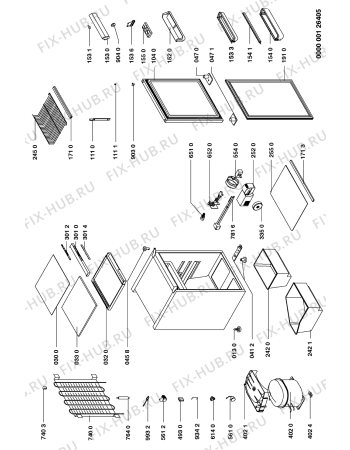 Схема №1 ART 414-2/H с изображением Рамка для холодильной камеры Whirlpool 481941879575
