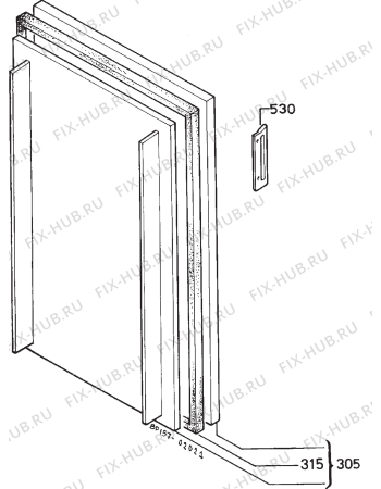 Взрыв-схема холодильника Privileg 068924 0 - Схема узла Door 003