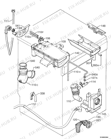 Взрыв-схема стиральной машины Zanussi WJE1207 - Схема узла Hydraulic System 272