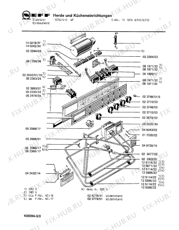 Взрыв-схема плиты (духовки) Neff 1312046302 1076/412WF - Схема узла 03