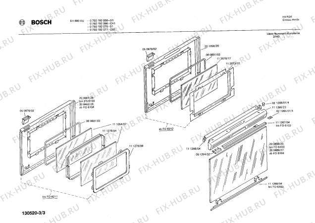 Взрыв-схема плиты (духовки) Bosch 0750192077 EH680EU - Схема узла 03
