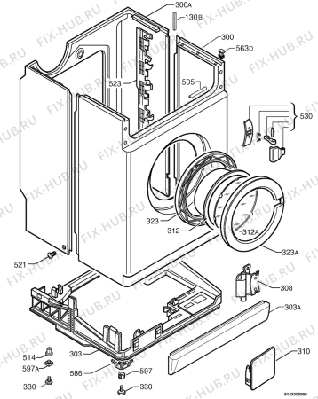 Взрыв-схема стиральной машины Aeg 12700 - Схема узла Housing 001