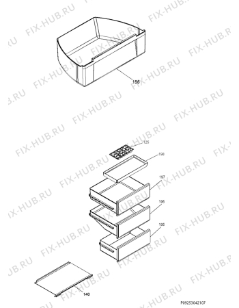 Взрыв-схема холодильника Electrolux EK30611LWE - Схема узла Furniture