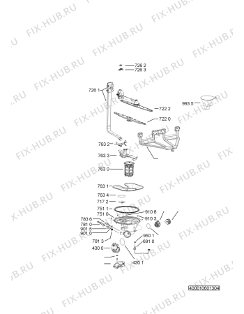 Схема №5 DB012540 с изображением Панель для электропосудомоечной машины Whirlpool 481010440335