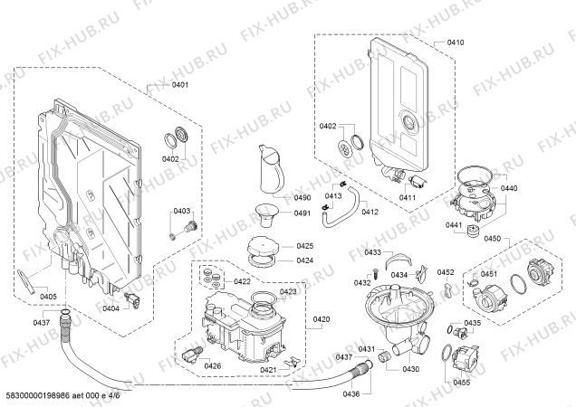 Схема №5 SMS40D18EU, AquaStop с изображением Инструкция по установке/монтажу для посудомоечной машины Bosch 00725239