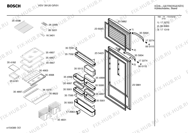 Взрыв-схема холодильника Bosch KSV39120GR - Схема узла 02