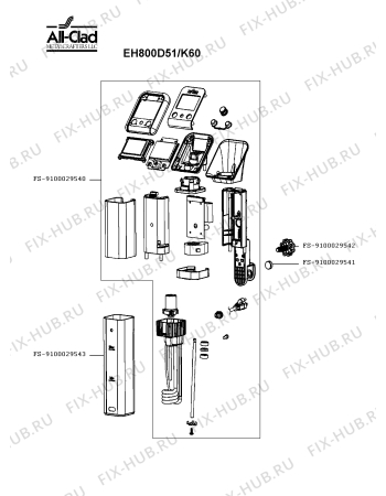 Схема №1 EH800D51/K60 с изображением Корпусная деталь для электромультиварки Seb FS-9100029543