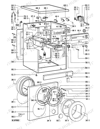 Схема №2 AWM 018 с изображением Клавиша для стиралки Whirlpool 481241258562