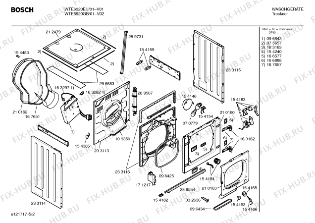 Взрыв-схема сушильной машины Bosch WTE6920EU - Схема узла 02