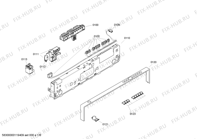 Схема №4 DF260160 с изображением Рамка для электропосудомоечной машины Bosch 00449764