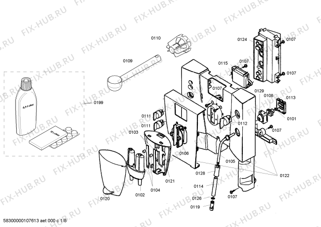 Схема №5 TCA6301UC Benvenuto B30 с изображением Съемщик натяжения для электрокофемашины Bosch 00428048