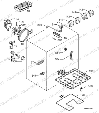 Взрыв-схема плиты (духовки) Privileg 203702_30152 - Схема узла Electrical equipment 268