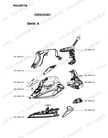 Схема №1 DW9230M1 с изображением Кабель для утюга (парогенератора) Rowenta RS-DW0339