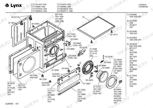 Схема №4 LYT16420/1 LYT16420 с изображением Люк для стиралки Bosch 00276620
