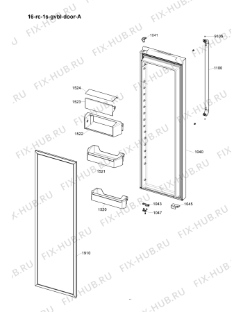 Схема №4 WSX5172 N с изображением Дверка для холодильника Whirlpool 482000014141