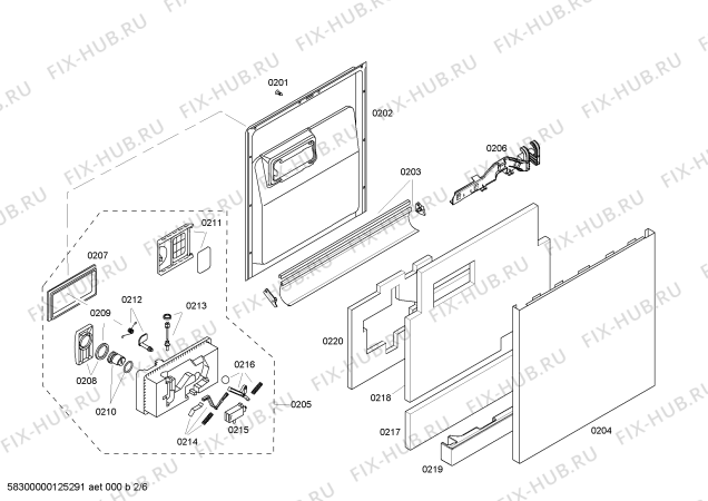 Взрыв-схема посудомоечной машины Kenmore 63017303406 Kenmore Elite - Схема узла 02