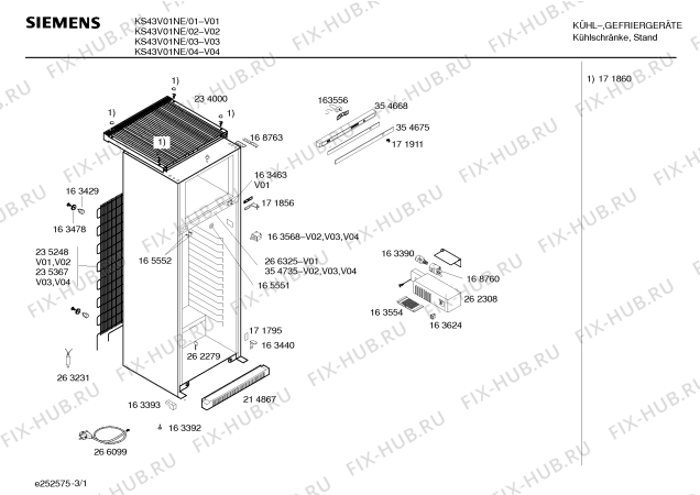 Схема №3 KS44G01NE с изображением Контейнер для холодильника Siemens 00266320