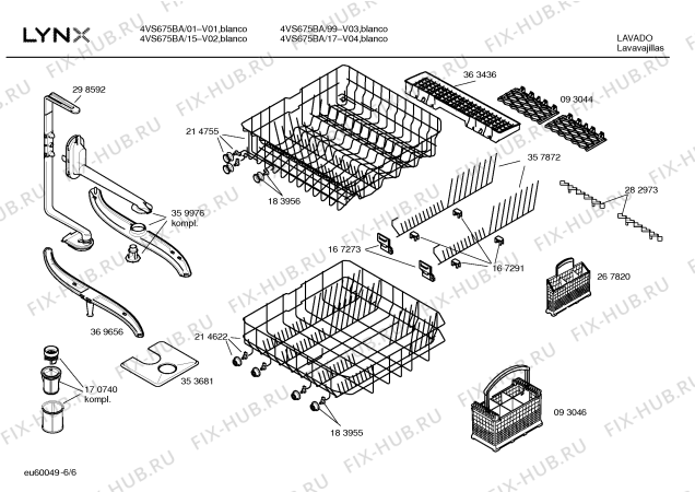 Схема №4 4VS675BA с изображением Инструкция по эксплуатации для посудомойки Bosch 00587962